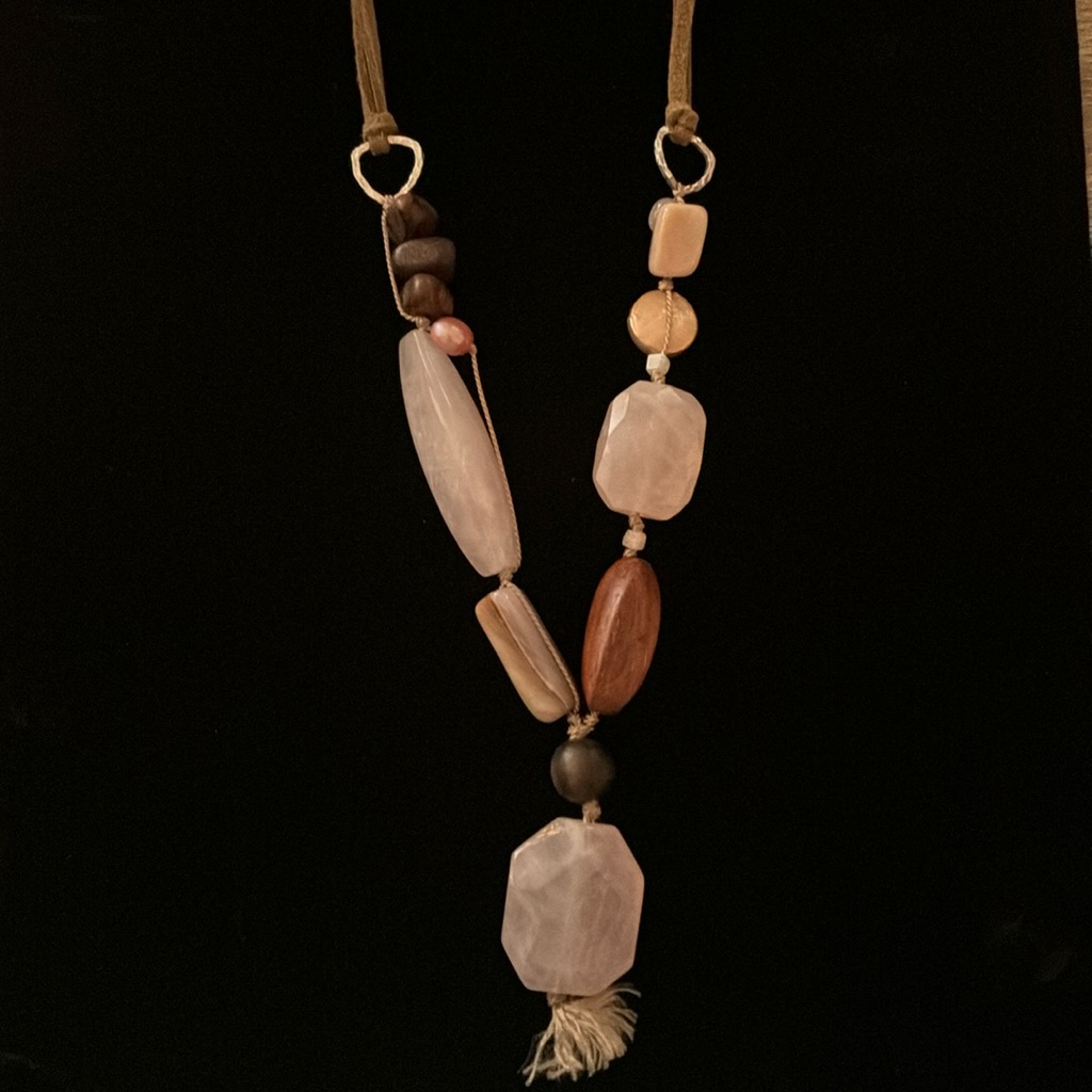 Silpada Leather Sterling Silver Necklace With Pink Pearls And Stones 40$